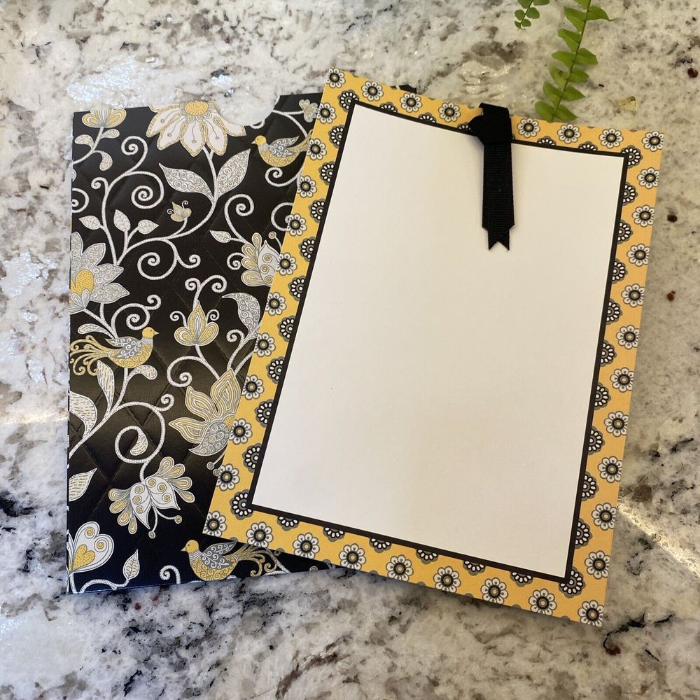 NEW Vera Bradley 12 Yellow Black Bird Invitations Party Classy Writing Designer - Picture 2 of 6